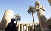 Sphinx statues uncovered on Luxor temple road